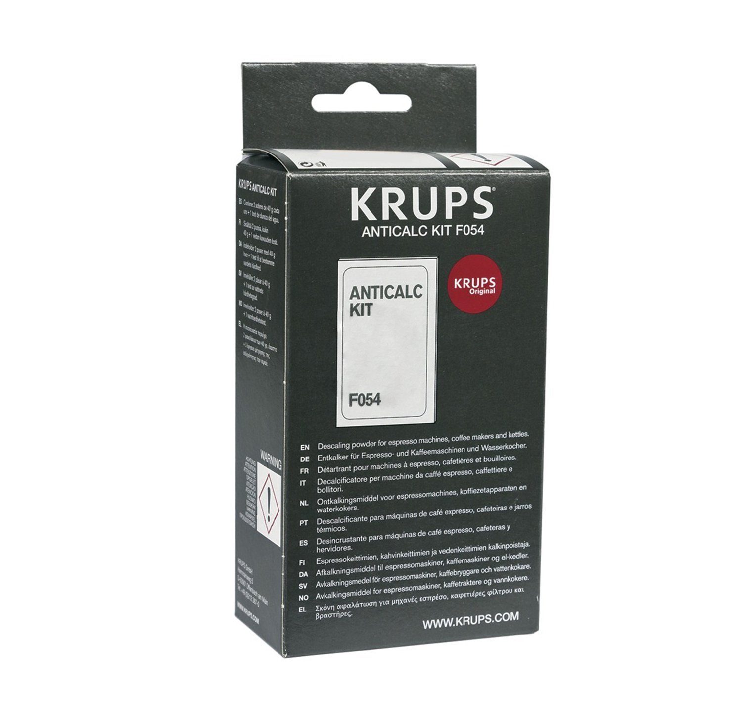Krups Kalkfilter Entkalker F054001B, Zubehör für Kaffeemaschine, 2x40g Entkalkerpulver für EspresseriaAutomatic, Original-Ersatzteile in vergleichbarer Hersteller-Qualität, Krups