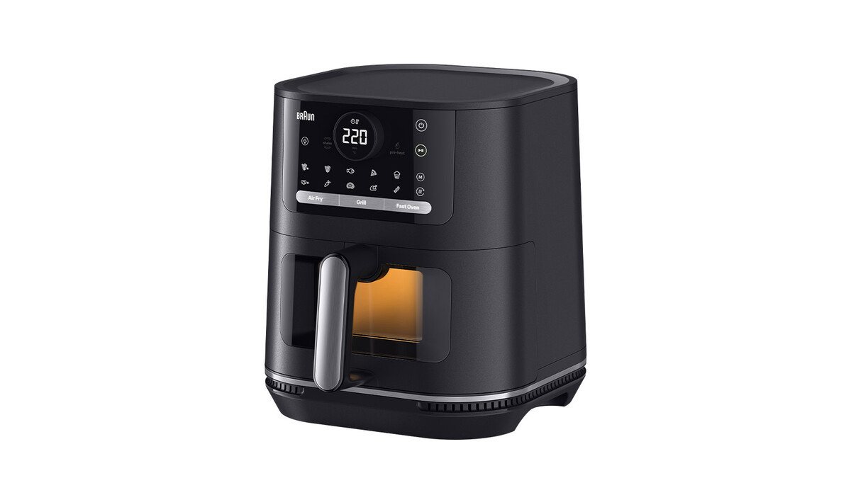 Braun MultiFry HF 5075I BK 3-in-1 Heißluftfritteuse, 2000 W, PFAS-freie Keramikbeschichtung, 6 l Fassungsvermögen, 20 Kochprogramme, schwarz