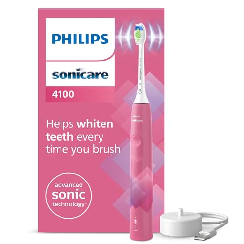 Philips Sonicare 4100 elektrische Zahnbürste mit Schalltechnologie, Paradise Pink Prismatic, Modell HX3689/41