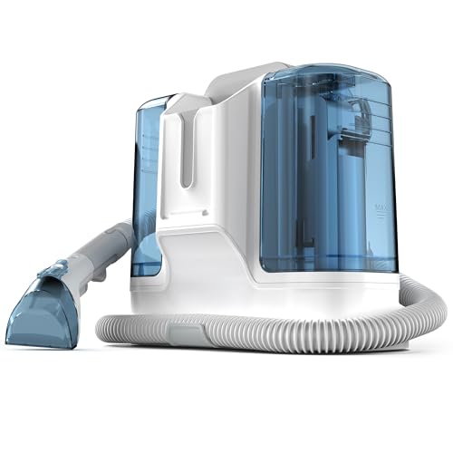 Rivenara Waschsauger Polsterreiniger, 450W Nasssauger für Teppiche und Sofas, 1800ml Wassertank, 1,2m Schlauch, leichtes Design