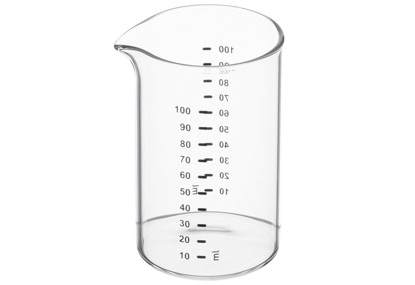 Weis Messbecher, Edelstahl, 0,1l Füllmenge, transparenter Messbecher