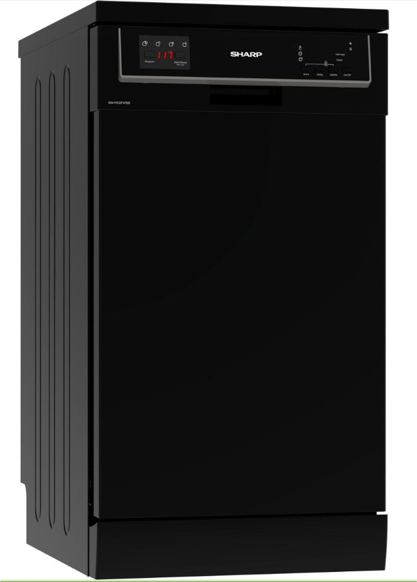 Sharp QW-HS12F47EB-DE Stand-Geschirrspüler, Schwarz, 45 cm