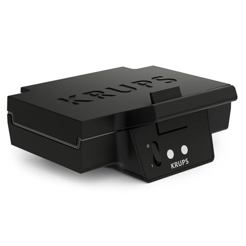 Krups Sandwichmaker FDK462 Iconic Muschelform, 850 W, keramikbeschichtete Antihaftplatten, kratzfest, silber.