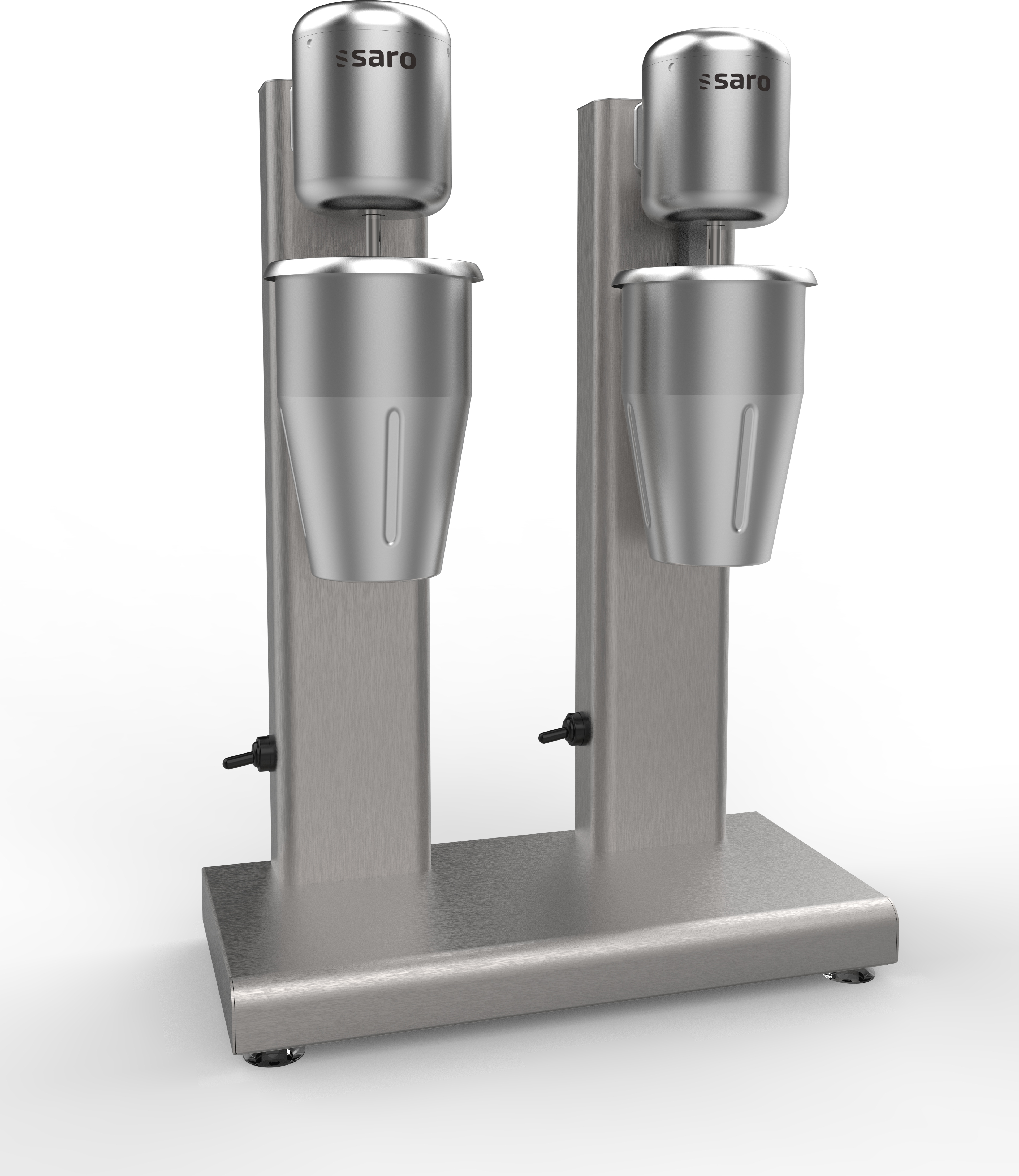 SARO Milchshaker SOTUS 2, doppeltes Modell mit 2 x 0,75 L Edelstahlbehältern und rutschfesten Füßen
