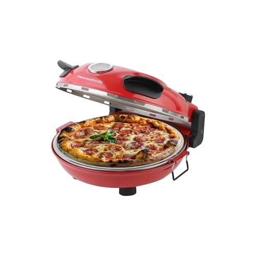 Melchioni Family BELLA Napoli Plus, Minibackofen mit 400 °C Maximaltemperatur, Ø 31 cm Schamottstein, für Pizza und Flammkuchen