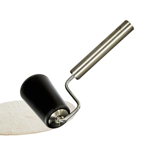 Küchenprofi Patissier Teig-Pizzaroller, Edelstahl mit konischer Walze, 19,5 cm Länge, 8 cm Breite