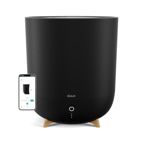 Duux Neo Ultrashall Luftbefeuchter Leise 5L - Smart Air Humidifier - Raumbefeuchter für Schlafzimmer, Kinderzimmer und Pflanzen - Schwarz