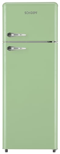 SCHOEPF Kühl-Gefrierkombination RKG218DSG, Retro Design, Mintgrün, 211 Liter, Energieeffizienzklasse D