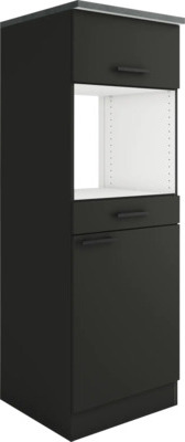 Optifit Umbauschrank für Mikrowelle Madrid420 anthrazit matt zerlegt reversibler Anschlag 60 x 60 x 174,4 cm - KUMA MHM606-9+