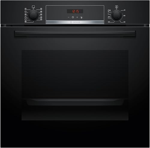 Bosch HBA574BB3 Serie 4 Einbau-Backofen mit Pyrolyse-Selbstreinigung und 3D-Heißluft, Schwarz