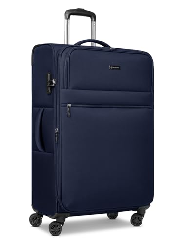 BUGATTI Valencia Soft XL Trolley, erweiterbarer Check-in Koffer aus hochwertigem Polyester, 46.5 x 28.5 x 75cm, 89L, mit Doppelrollen, für Damen und Herren