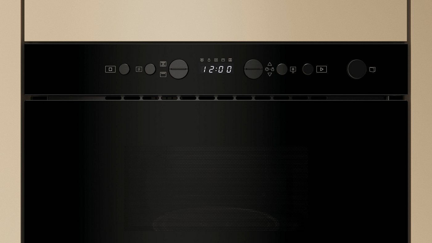 BAUKNECHT Einbau-Mikrowelle BMN14BK, Mikrowelle, 22 l, 3D-System, 750 W, schwarzes Glas