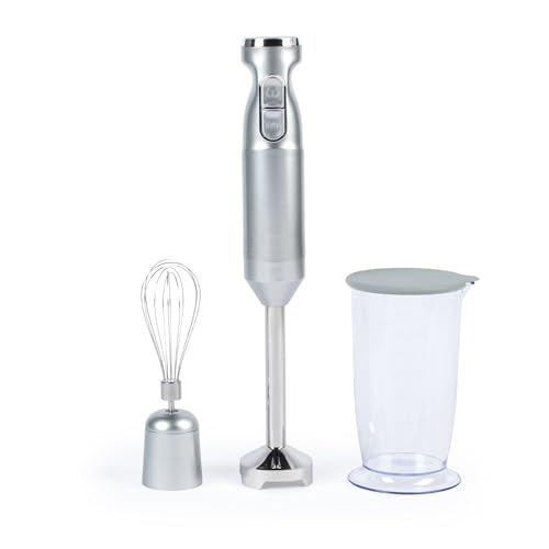 Salter EK4587MMSVDE Aspen Blend and Whisk Pro, Stabmixer und elektrischer Schneebesen, mit Edelstahlgehäuse und variablen Geschwindigkeitseinstellungen, Silber