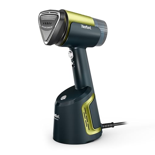 Tefal AeroSteam Dampfglätter, Keramik-Bügelsohle, 20 g/Min. Dampfleistung, 90 g/Min. Dampfstoß, 100 ml abnehmbarer Wassertank, 3 Modi, 1400 Watt, Blau/Grün