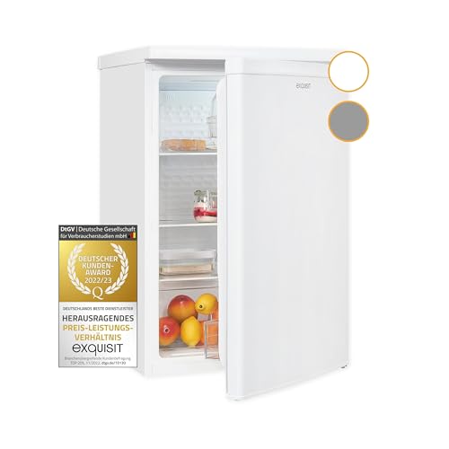 Exquisit Vollraumkühlschrank KS16-V-040D weiss | 126 L Volumen | Kühlschrank ohne Gefrierfach freistehend | Gemüsefach | LED