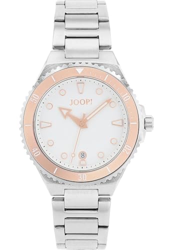 Joop! Armbanduhr Damen Quarzuhr Analog, Edelstahl Armband, Roségold, 5 bar Wasserdicht, Geschenk Box, 2037684