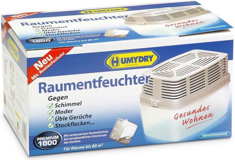 Humydry Luftentfeuchter Premium 1000g, 28100C6 - Ideal für Räume bis 80m³ (35m²)