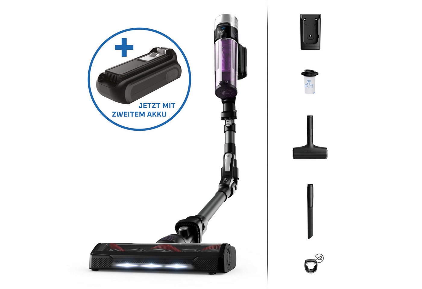 Rowenta X-Force Flex 9.60 Allergy, kabelloser Akku-Hand-und Stielstaubsauger, bis zu 100 Air Watt, ultraleicht, Flex-Gelenk, lange Betriebsdauer