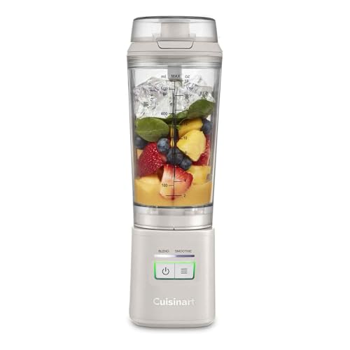 Cuisinart Blast&GO To-Go Blender PBL100E, tragbarer Standmixer mit 20.000 U/min, 500 ml BPA-freiem Becher, weiss