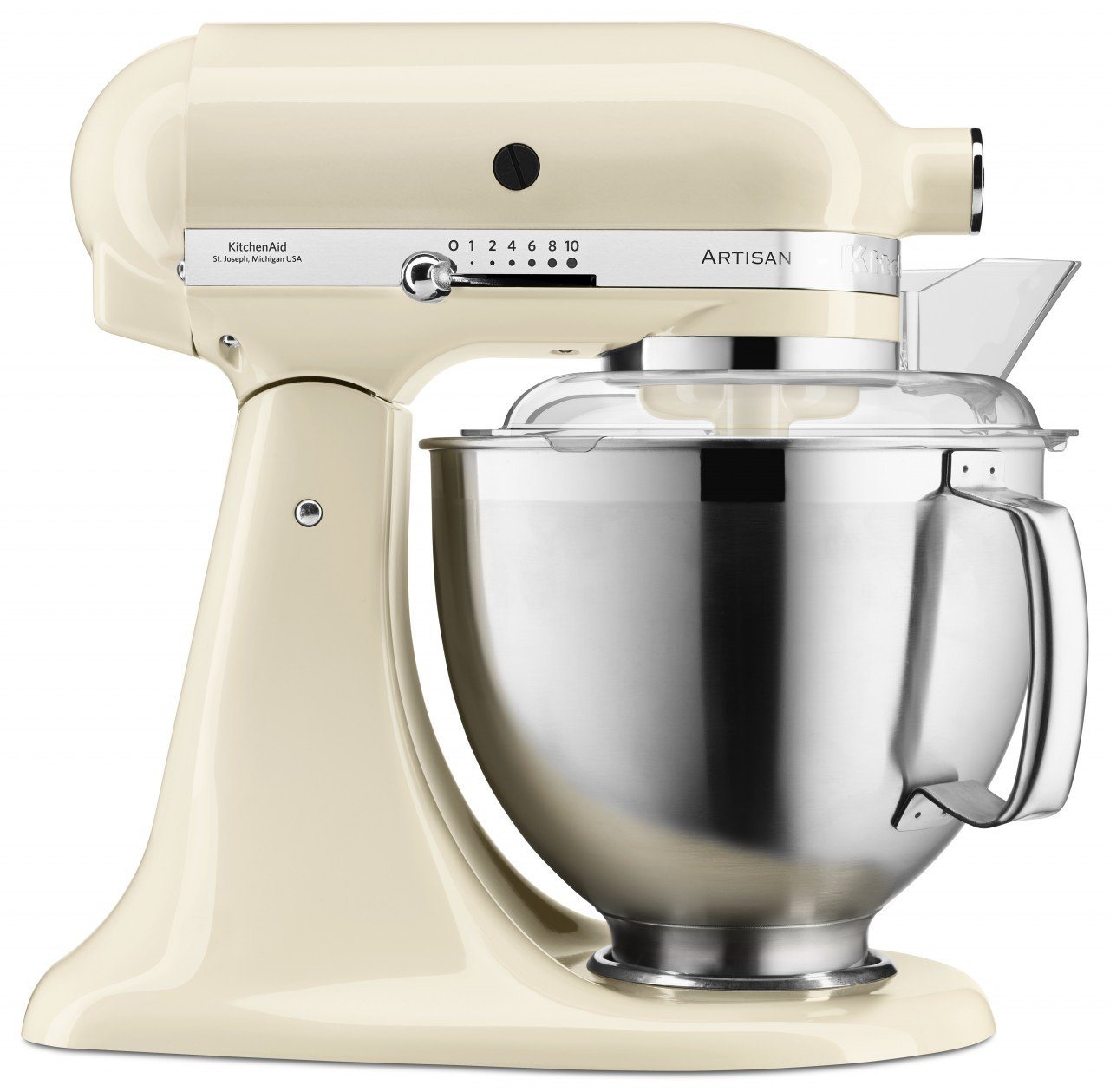 KitchenAid 5KSM185 Artisan Küchenmaschine Tschimmlover, 4,8 L Edelstahlschüssel, Zinkdruckguss, 300W, blau