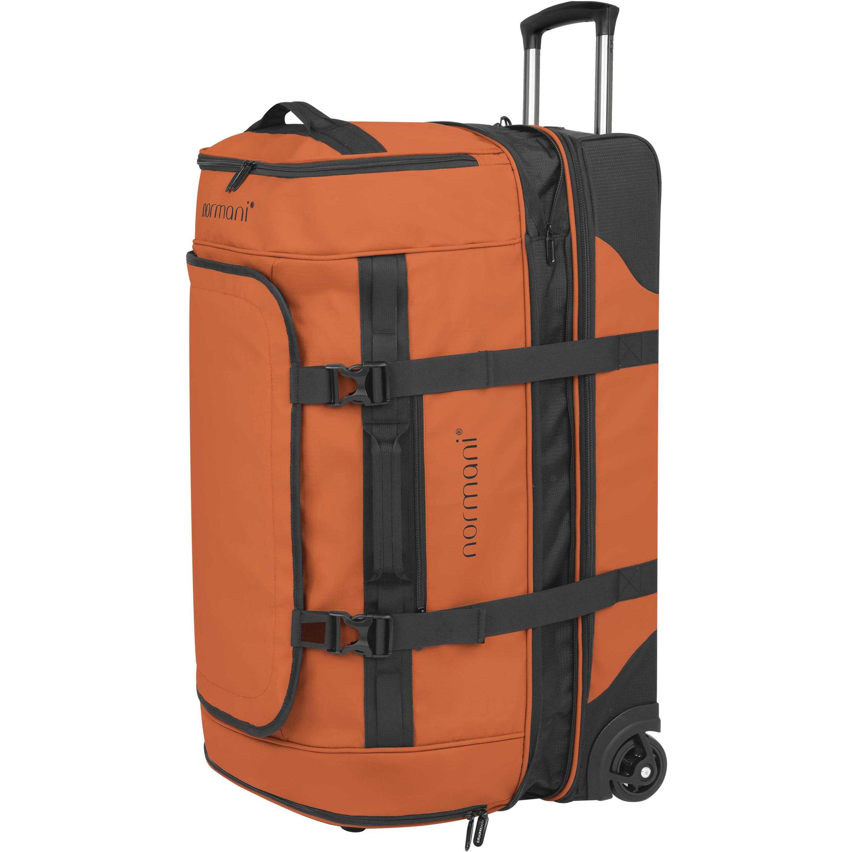 Normani Samara 9831, Koffer Reisetrolley erweiterbar auf 120 l, orange, wasserabweisend mit praktischen Fächern