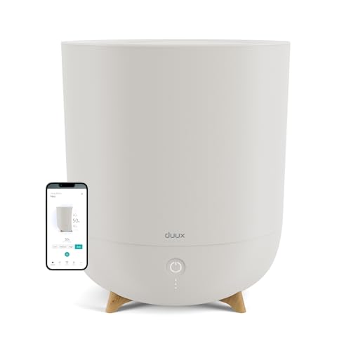 Duux Neo Ultrashall Luftbefeuchter Leise 5L - Smart Air Humidifier - Raumbefeuchter für Schlafzimmer, Kinderzimmer und Pflanzen - Greige