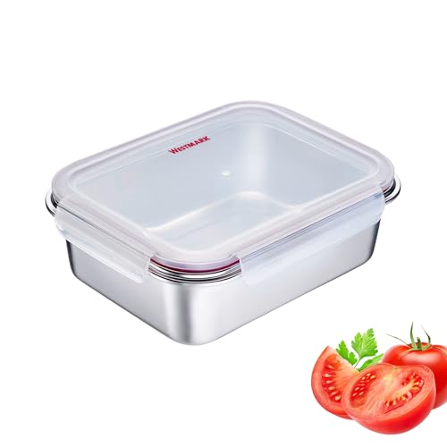 Westmark Edelstahl Lunchbox 2250 ml – Auslaufsichere, mikrowellen- & ofenfeste Bento Box, BPA-frei, Silber