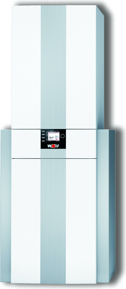 Wolf Gasbrennwert-Zentrale m. Schichtensp. CGS-2-24/200L, Heizgerät mit Hochleistungsschichtenspeicher, weiß
