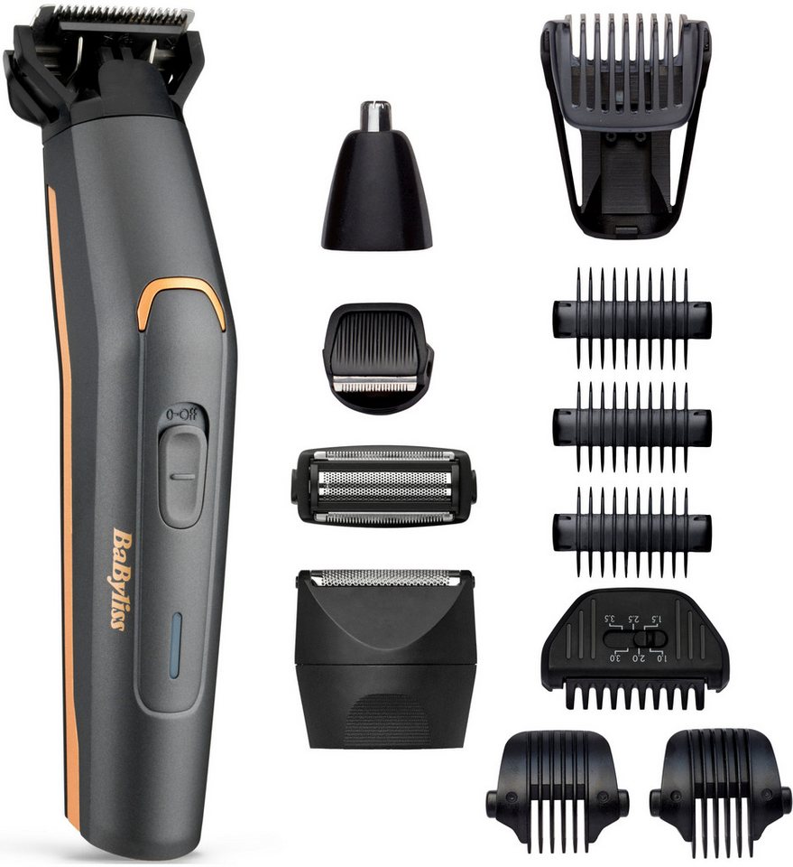 BaByliss Multifunktionstrimmer Graphite Multi Trimmer MT987E, 12-in-1 Funktionen, 100% wasserdicht, inkl. Aufbewahrungstasche