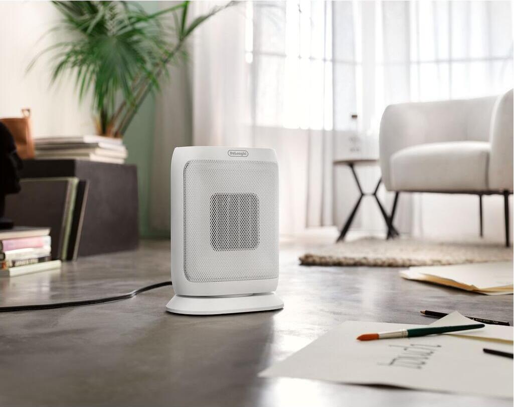 De’Longhi HFXR40T20WB Elektrische Raumheizung 2000 W, Weiß, Keramik Heizelement, Timer 24 h, für Räume bis 60 m³