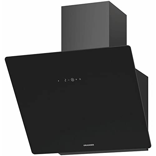 Oranier kleine schwarze Abluft Dunstabzugshaube 60 cm - Dunsthaube Kopffrei-Wandhaube aus Glas Lea 60 S