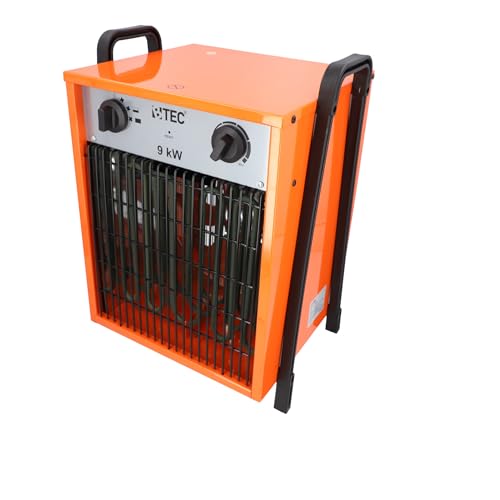 BTEC Heizlüfter 9000 Watt - Elektroheizer - Elektroheizung - 2 Heizstufen - Frostwächter - 9kW Heizer, Pulverbeschichtet