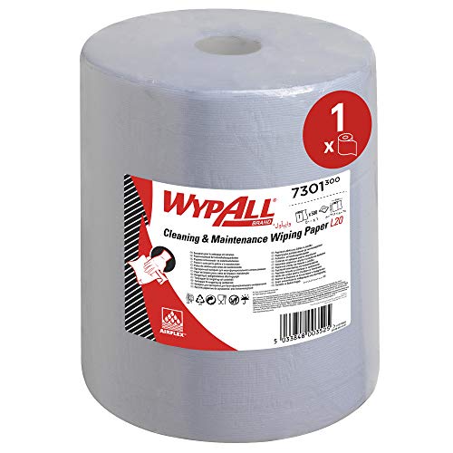 WypAll L20 Reinigungs- und Wartungspapier 7301 - Extra breit - 1 blaue Wischrolle x 500 Papierwischer (insgesamt 500)