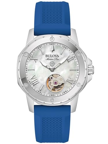 Bulova Damenuhr Automatik Marine Star Blau 96L324
