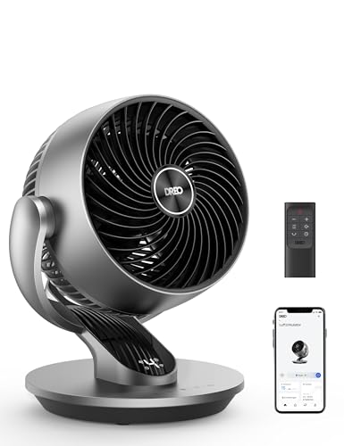 Dreo Lynx S, 28dB Leiser Smart Tischventilator mit Fernbedienung, 21M Windentfernung, 4 Geschwindigkeiten, 5 Modi, 12H Timer, 90° Auto- und 120° manuelle Oszillation