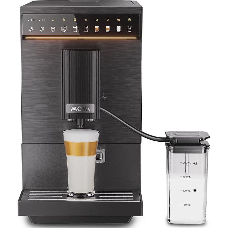 Mova Virtuoso 10 Pro, Kaffeevollautomat mit integriertem Milchsystem, 19 Bar Pumpendruck, schwarz