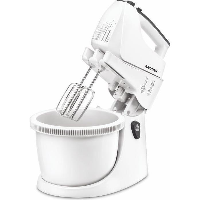 Zelmer ZHM2559, Handmixer mit 750 W und 5 Geschwindigkeitsstufen, Weiss