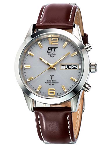 ETT Eco Tech Time Funk Solar Herren Uhr Analog mit Leder Armband EGS-11248-12L