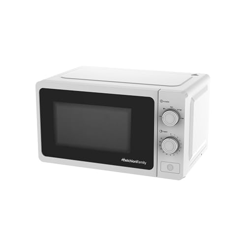 Melchioni Family Mikrowelle mit Grill 20 l, kleine Mikrowelle 800 W, Timer 1-35 Minuten, kompaktes Design