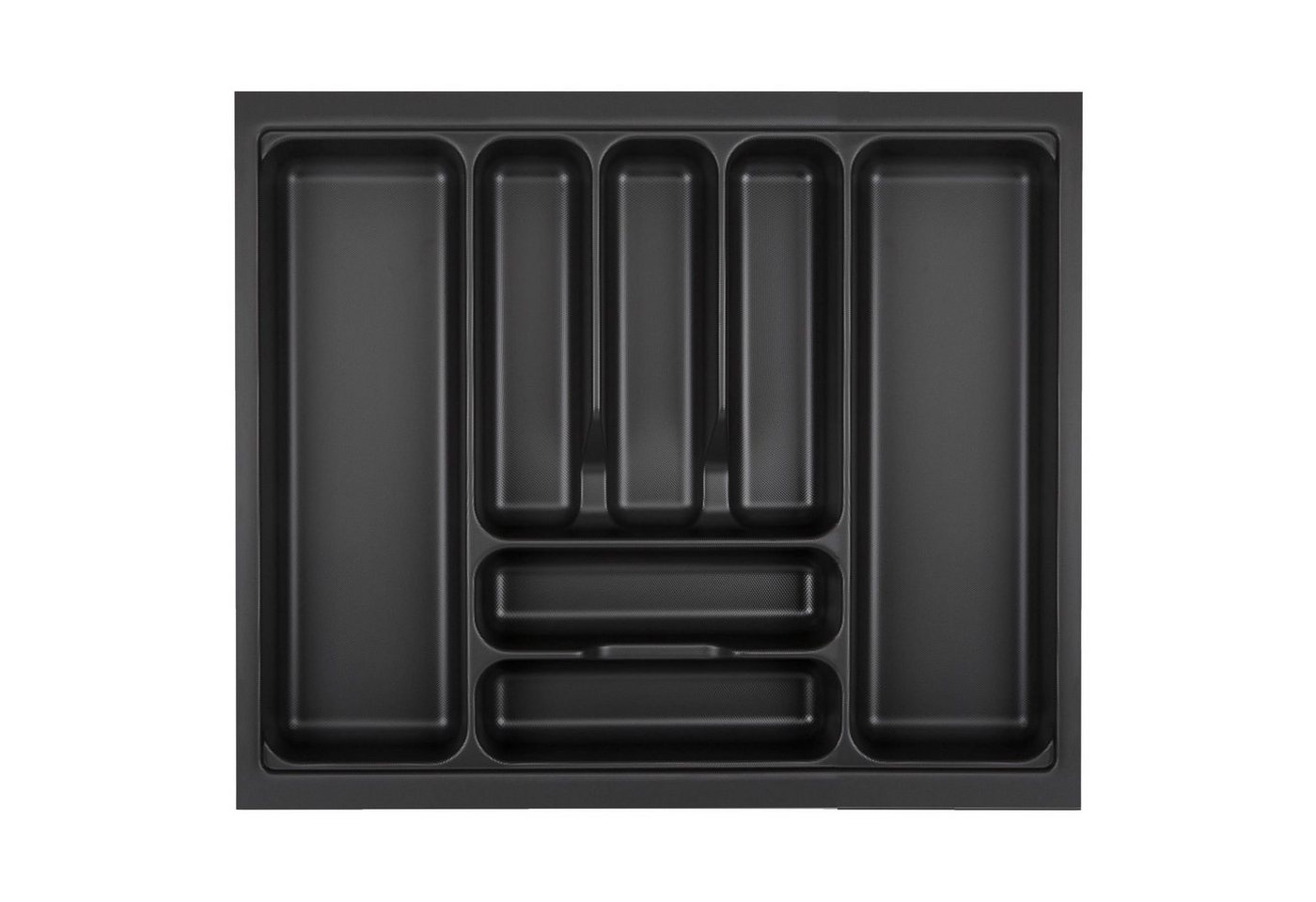 SO-TECH® ORGA-BOX VIII Lavagrau Perlstruktur Besteckeinsatz, Schubladeneinsatz mit hochwertiger Optik und raumsparender Fachaufteilung