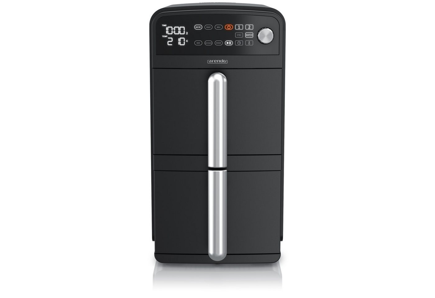 Arendo Heißluftfritteuse XXL Doppelkammer Airfryer 11L, Dual Zone, 2400 ...