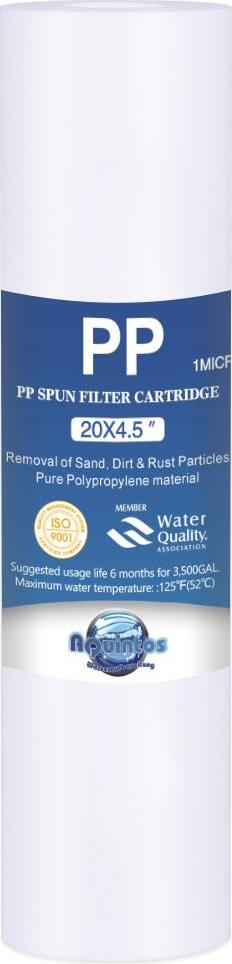 Aquintos-Wasseraufbereitung GmbH BIG Blue Jumbo Polypropylen Sedimenfilter Wasserfilter 20 x 4,5 Zoll 1 micron, kristallklares Wasser von höchster Reinheit, blau