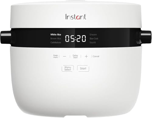 Instant Pot Duo 5L Reiskocher & Dampfgarer, Antihaft-Kochtopf mit Schongarer- und Sauté-Funktion, spülmaschinenfest, inkl. Dämpfeinsatz aus Edelstahl, Messbecher und Reislöffel - SMART CARBREDUCE-TECHNOLOGIE für gesünderes Kochen, 20 Tassen Fassungsvermögen