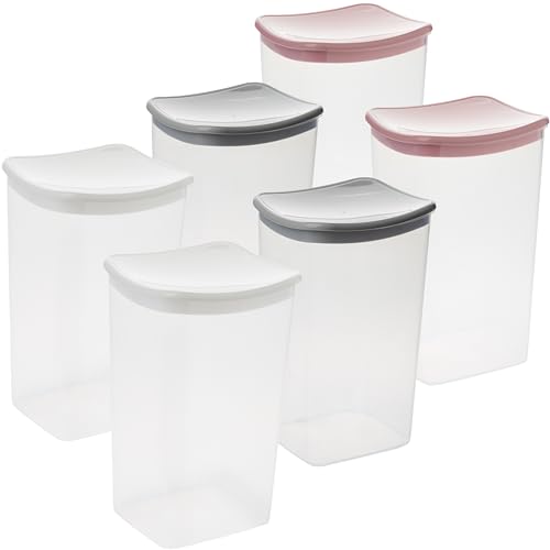 2friends Schüttdosen mit Deckel 2l Vorratsdosen 6-er Set Müsllidosen Luftdicht Transparent Vorratsdose, 100% recyclebar, Made in EU