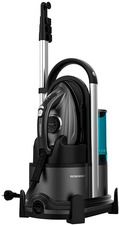 Cecotec Fast&Furious 9050 X-Treme Dampfbügelstation mit Hänger-System zum vertikalen Bügeln, schwarz-türkis