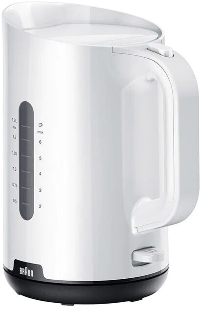 Braun WK1100WH Wasserkocher, 1,7L, 2200 Watt, Wasserstandsanzeige, Kunststoff, weiß-schwarz