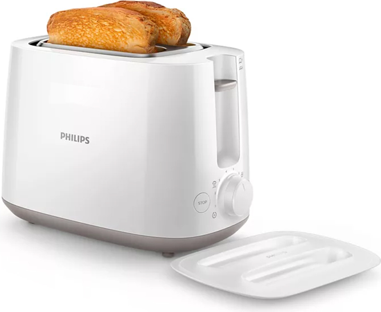 Philips Hd2582/00 Toaster Orange Orange One Size, Kompaktes Design mit 8 Toaststufen und Brötchenaufsatz