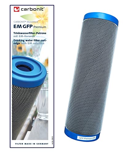 Carbonit Prime Inventions Wasserfilter GFP Premium EM Filterpatrone 0,4 µ, mehr Aktivkohle und EM-Keramik, Made in Germany 🔹