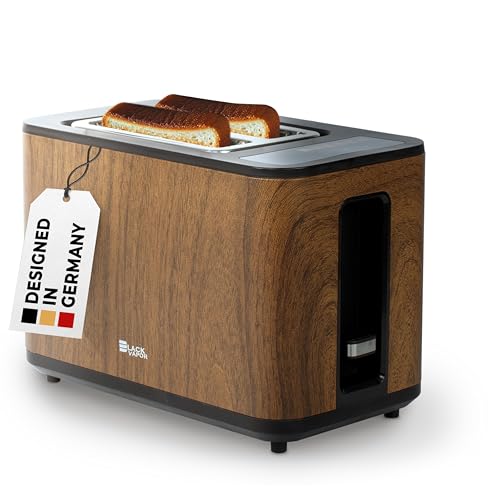 BLACKVAPOR Smart Toaster, digitaler Premium Toaster mit Touchscreen, edler Holzoptik, Doppelschlitzen, 6 Bräunungsstufen, Auftau- und Aufwärmfunktion, Brötchenaufsatz, Unterbrechungsfunktion