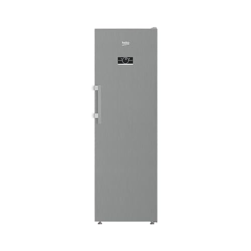 Beko B7RFNE315XP Gefrierschrank, 286 l Nettovolumen, No Frost, Schnellgefrierfunktion, Multifunktionsdisplay, 5 Gefrierschubladen + 3 Fächer, Edelstahl-Look